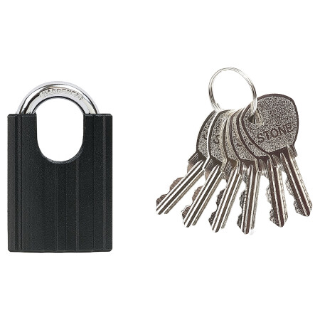 Stahlvorhängeschloss mit Bügelabdeckung RICHTER RV.STONE.38