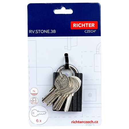 Stahlvorhängeschloss mit Bügelabdeckung RICHTER RV.STONE.38