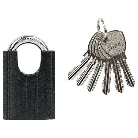 Stahlvorhängeschloss mit Bügelabdeckung RICHTER RV.STONE.50
