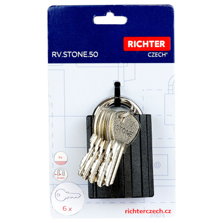 Stahlvorhängeschloss mit Bügelabdeckung RICHTER RV.STONE.50