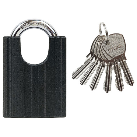 Stahlvorhängeschloss mit Bügelabdeckung RICHTER RV.STONE.63