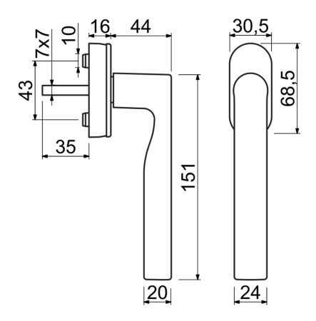 Fenstergriff RICHTER RHW.167 (weiß .F9016)