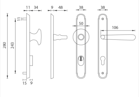 Verstärkte Armaturen MP NI - ALT WIEN PLUS (OBMP - Antikmessing matt lackiert)