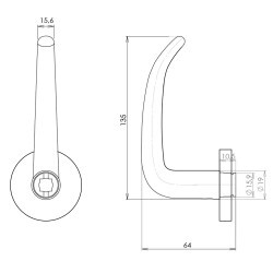 Türbeschlag HOLAR MT 04 mit runder Rosette (Edelstahl)