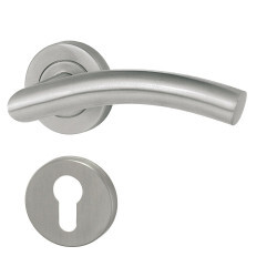 HOLAR Türbeschläge mit runder Rosette MT 05 (Edelstahl)