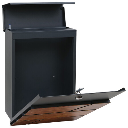 Briefkasten RICHTER BK.524.WO.AM (mattes Anthrazit mit Holzdekor)