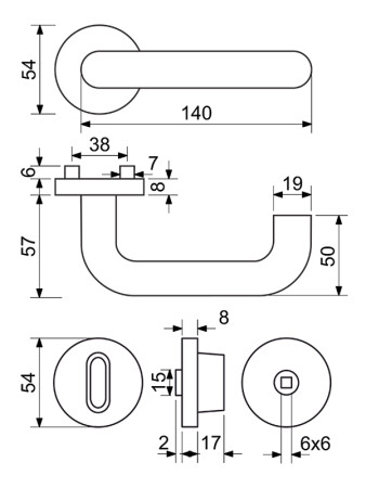 Türbeschläge RICHTER RK.U-FORM (schwarz)