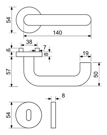 Türbeschläge RICHTER RK.U-FORM (schwarz)