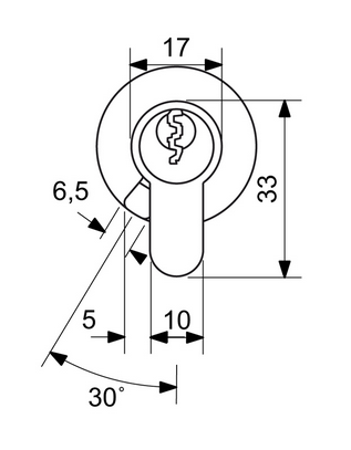Zylindrischer Sicherheitsknopfeinsatz RICHTER EURO SECURE R3