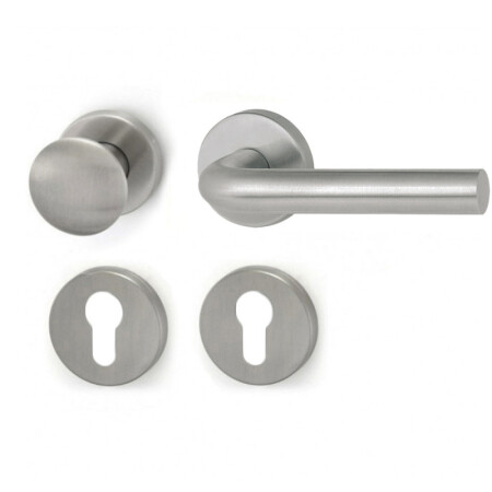 Türbeschlag HOLAR MT 01 mit Kugel und runder Rosette (Edelstahl)