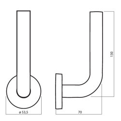 Türbeschlag HOLAR MT 01 mit Kugel- und Vierkantrosette (Edelstahl)