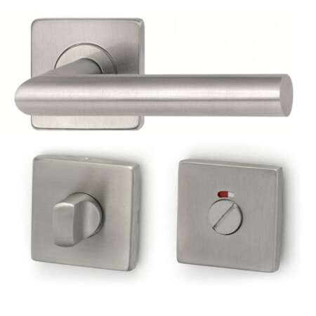 Türbeschlag HOLAR MT 00 mit quadratischer Rosette (Edelstahl)