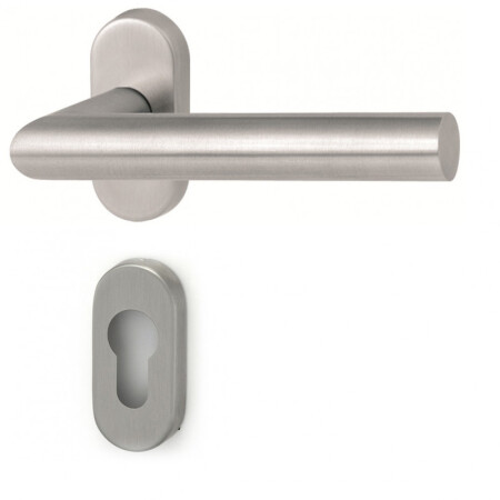 Türbeschlag HOLAR MT 00 mit ovaler Rosette (Edelstahl)