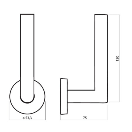 Türbeschlag HOLAR MT 00 mit ovaler Rosette (Edelstahl)