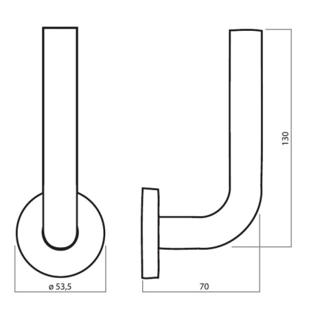Türbeschlag HOLAR MT 01 mit quadratischer Rosette (Edelstahl)