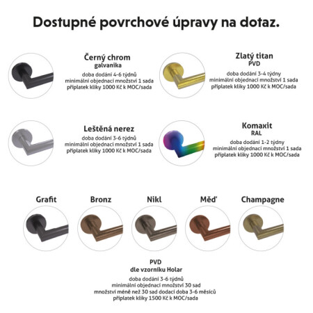Türbeschlag HOLAR MT 01 mit quadratischer Rosette (Edelstahl)