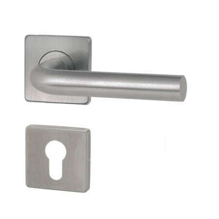 Türbeschlag HOLAR MT 01 mit quadratischer Rosette (Edelstahl)