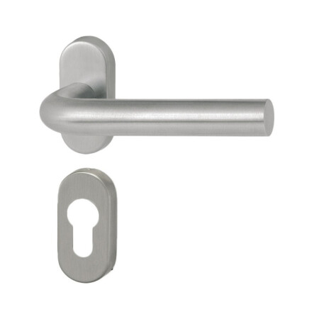 Türbeschlag HOLAR MT 01 mit ovaler Rosette (Edelstahl)