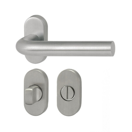 Türbeschlag HOLAR MT 01 mit ovaler Rosette (Edelstahl)