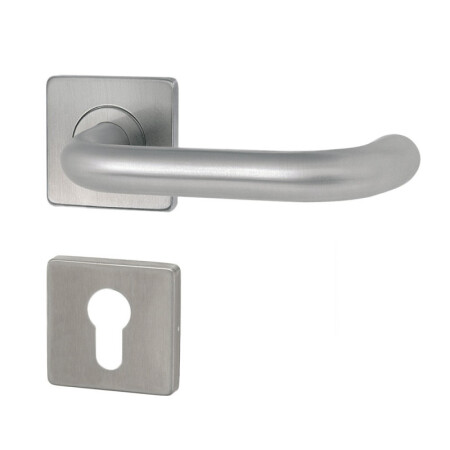 Türbeschlag HOLAR MT 02 mit quadratischer Rosette (Edelstahl)