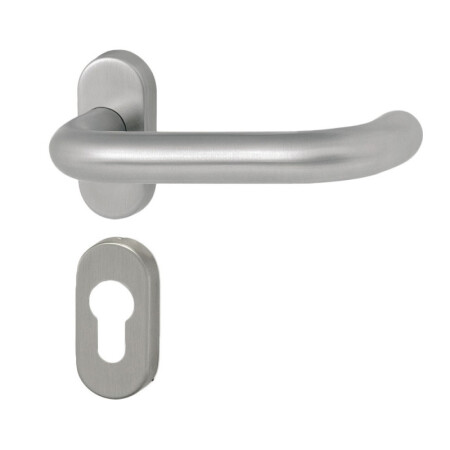 Türbeschlag HOLAR MT 02 mit ovaler Rosette (Edelstahl)