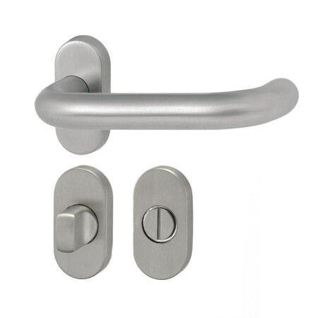 Türbeschlag HOLAR MT 02 mit ovaler Rosette (Edelstahl)