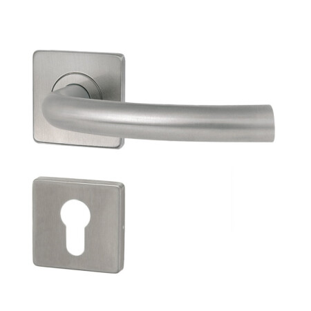 Türbeschlag HOLAR MT 03 mit quadratischer Rosette (Edelstahl)