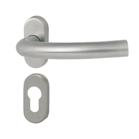 Türbeschlag HOLAR MT 03 mit ovaler Rosette (Edelstahl)