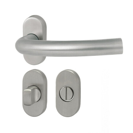 Türbeschlag HOLAR MT 03 mit ovaler Rosette (Edelstahl)