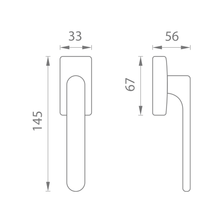 SALE Euro Fenstergriff MP CB - DK - MOOD ONEQ - HR (Mattgrau (C04))