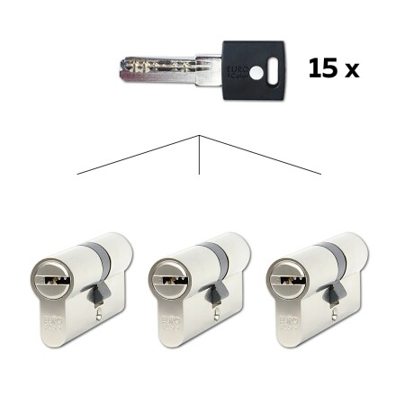 Satz mit 3 Richter EURO XCOLOR Zylindereinsätzen SET3.BIL