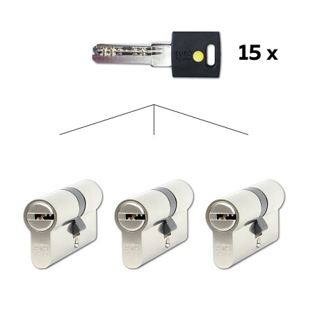 Satz mit 3 Richter EURO XCOLOR Zylindereinsätzen SET3.ZLU