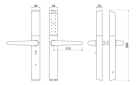 Richter digitaler Türgriff DH.S3B.STR (silber)