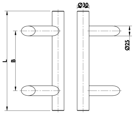 Türgriff Twin BF 118010 (E) - abgewinkelt - Paar