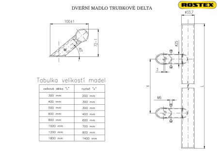 Türgriff ROSTEX DELTA (MATTER EDELSTAHL) - doppelseitig