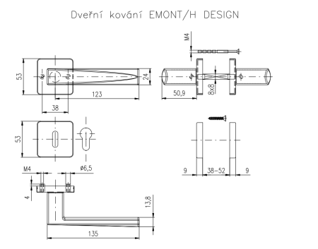 Türbeschläge ROSTEX EMONT/H mit Stiften (EDELSTAHL MATTITAN)