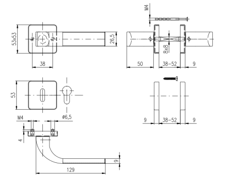 Türbeschläge ROSTEX FONDI/H (PLATINA MAT)