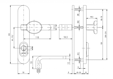 Sicherheitsbeschläge ROSTEX BK RX1-50 SOLID 3. Klasse (PLATINMAT)