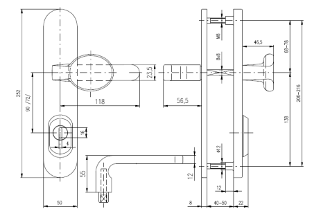 Sicherheitsbeschläge ROSTEX BK 807-50 SOLID 3. Klasse (MATTER EDELSTAHL)