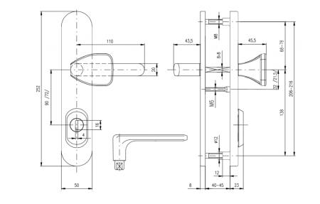 Sicherheitsbeschläge ROSTEX BK RX1-50 EXKLUSIV 3. Klasse (CHROM-EDELSTAHL)