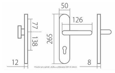 Sicherheitsbeschläge TWIN DAVID/INNER HTSI P4500 DEF (XR) - mit Abdeckung