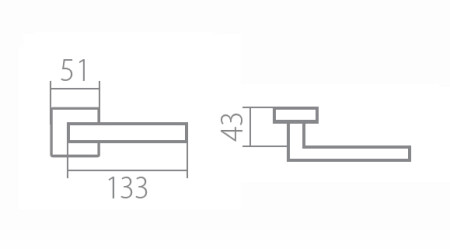 Türbeschlag TWIN INNER P 660 FREE  HR (CH-SAT) - ohne Füllung