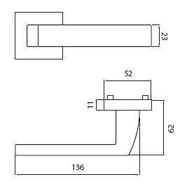 Türbeschlag TWIN TESSERA H 1681S HR (E)