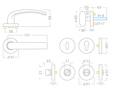 Türbeschlag ACT Beta R (NICKEL MATT)