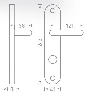 Türbeschlag ACT Beta OV (NICKEL MATT)