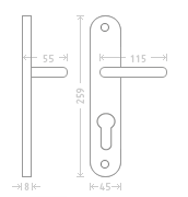 Türbeschlag ACT Rustik (BRONZE)